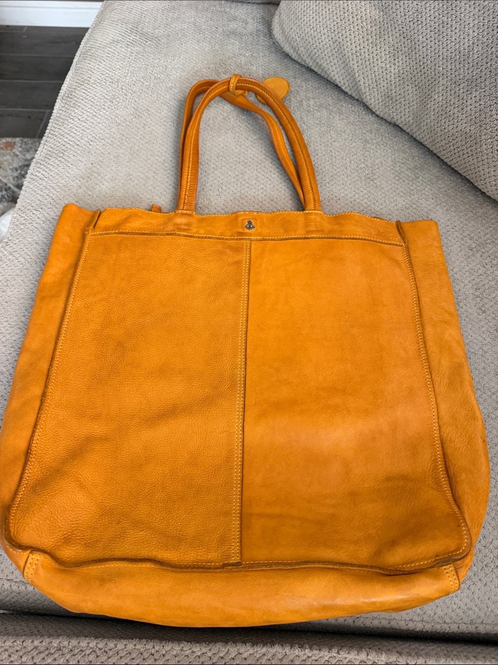 Harbour 2Nd Structured Leather Tote in Vibrant Orange